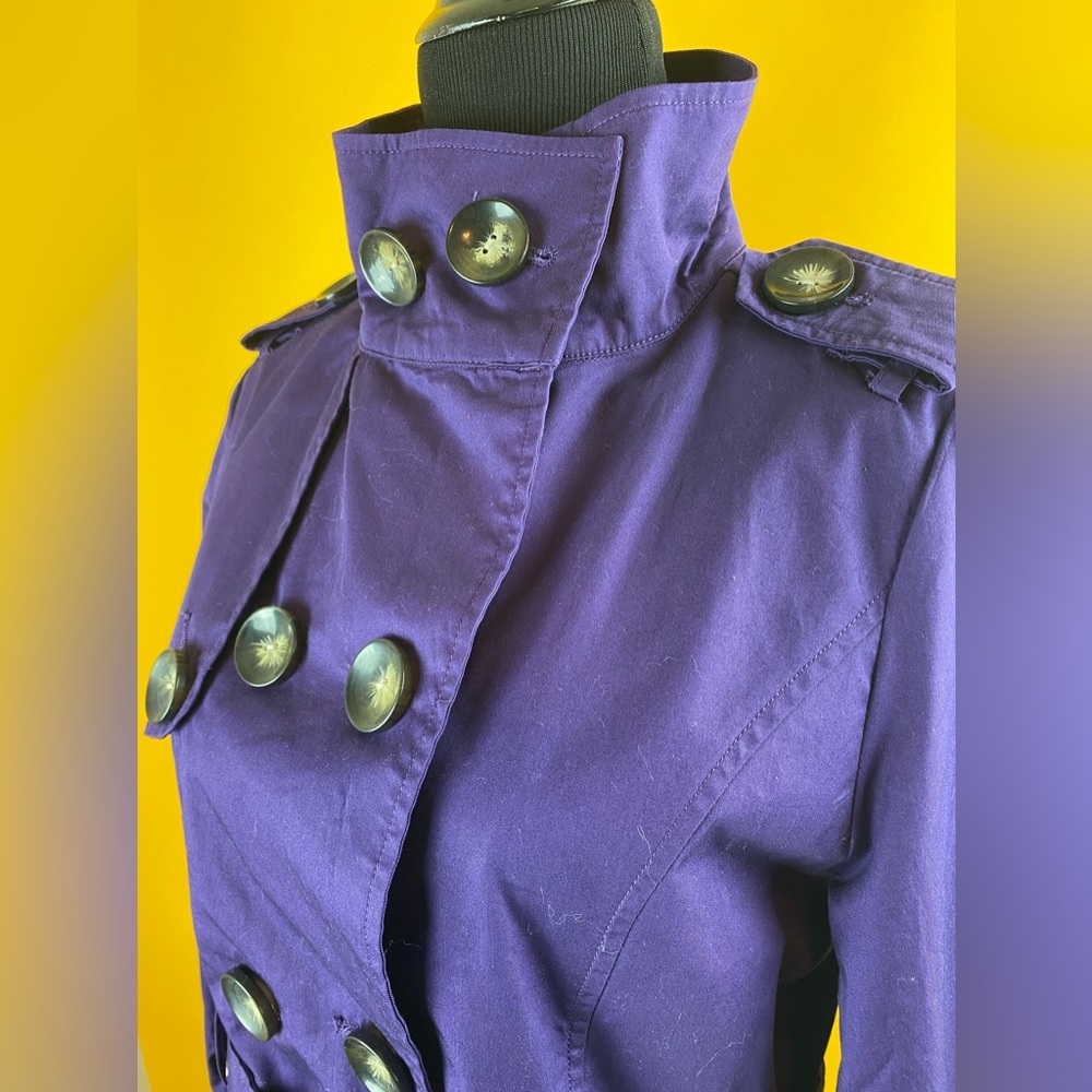 Purple Coffeeshop NYC Trench Coat - Picture 3 of 8